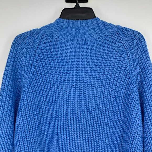 a.n.a Sweater Blue V Neck Ribbed Knit Long Sleeve Pullover - Picture 7 of 8